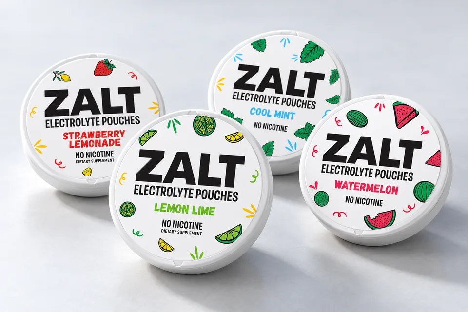 ZALT electrolyte pouch containers in four flavors